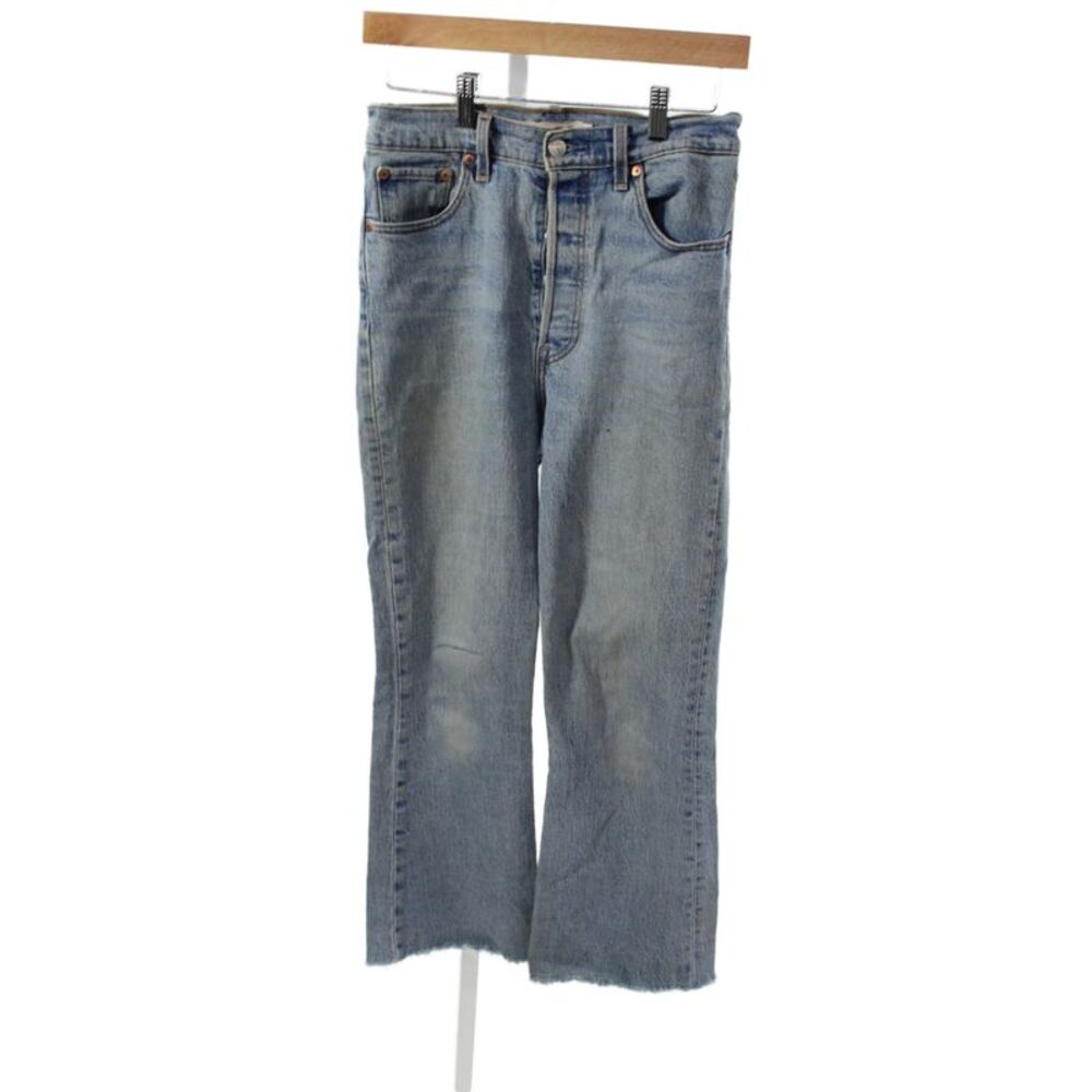 Levi's Womens Cropped High Rise Blue Cotton Jeans Inseam 28 Size 26
